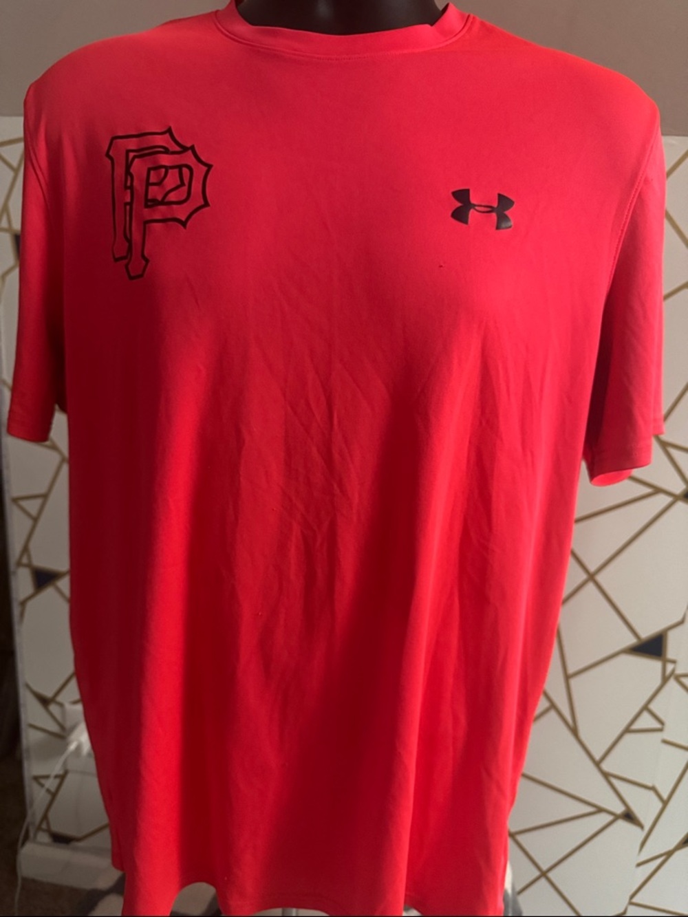 Under Armour Red Short-Sleeve Performance Tee with Black Logos